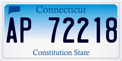 CT license plate AP72218