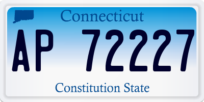 CT license plate AP72227