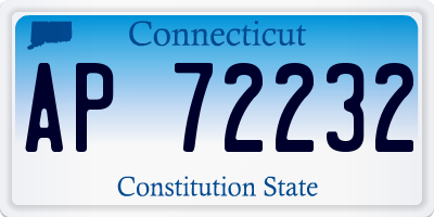 CT license plate AP72232