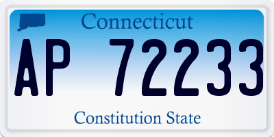 CT license plate AP72233