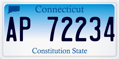 CT license plate AP72234