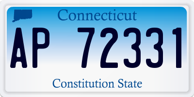 CT license plate AP72331