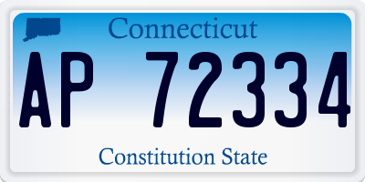 CT license plate AP72334