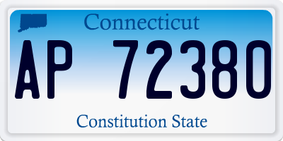 CT license plate AP72380