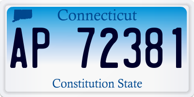 CT license plate AP72381