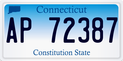 CT license plate AP72387
