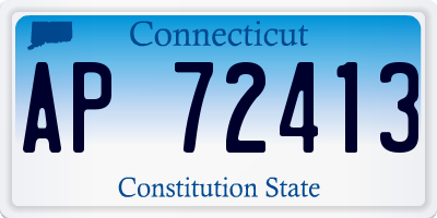 CT license plate AP72413
