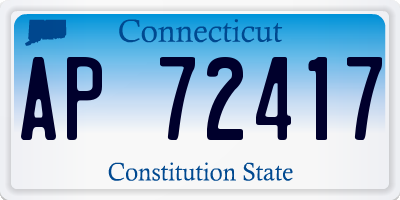 CT license plate AP72417