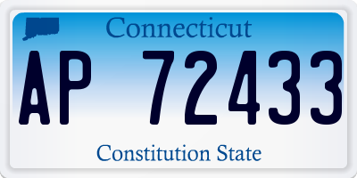 CT license plate AP72433