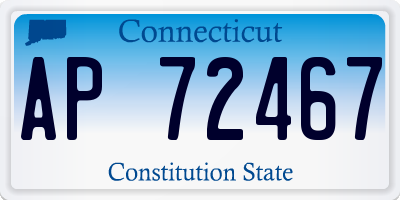 CT license plate AP72467