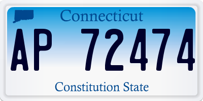 CT license plate AP72474