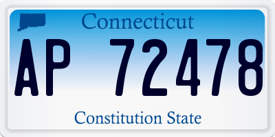 CT license plate AP72478