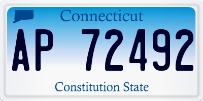 CT license plate AP72492