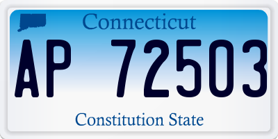 CT license plate AP72503