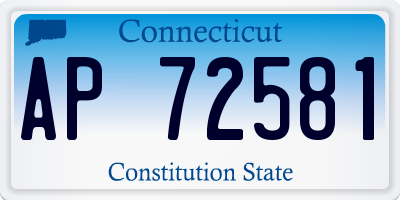 CT license plate AP72581