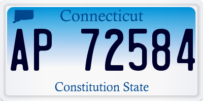 CT license plate AP72584