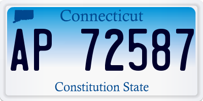 CT license plate AP72587