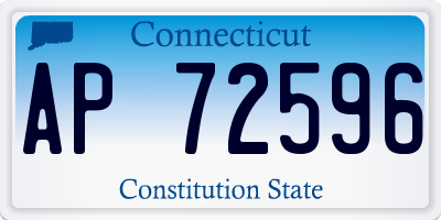 CT license plate AP72596