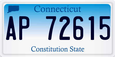 CT license plate AP72615