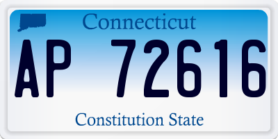 CT license plate AP72616