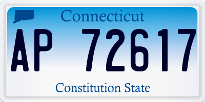 CT license plate AP72617