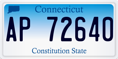 CT license plate AP72640