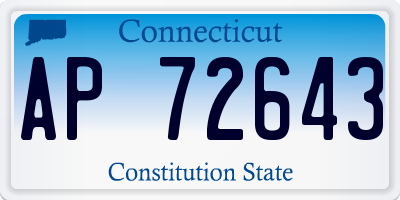 CT license plate AP72643
