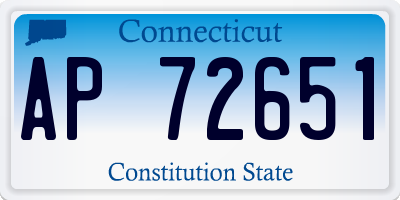 CT license plate AP72651