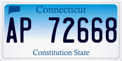 CT license plate AP72668