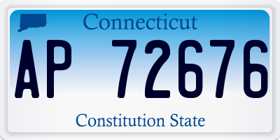 CT license plate AP72676