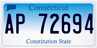CT license plate AP72694