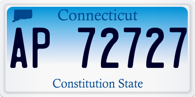 CT license plate AP72727