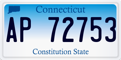 CT license plate AP72753