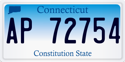 CT license plate AP72754