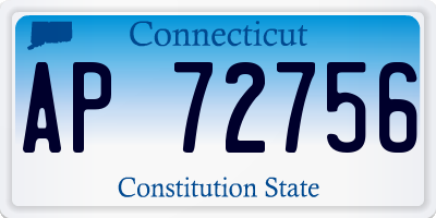 CT license plate AP72756