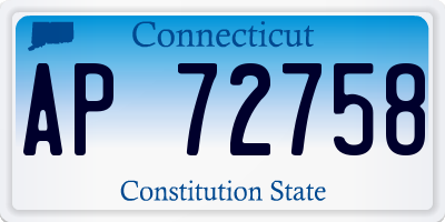 CT license plate AP72758