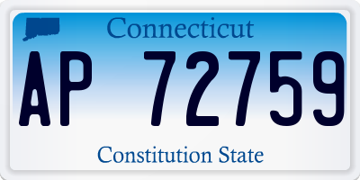 CT license plate AP72759