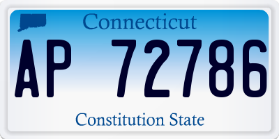 CT license plate AP72786
