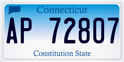 CT license plate AP72807