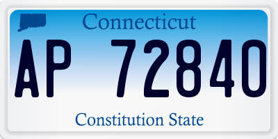 CT license plate AP72840