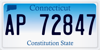CT license plate AP72847