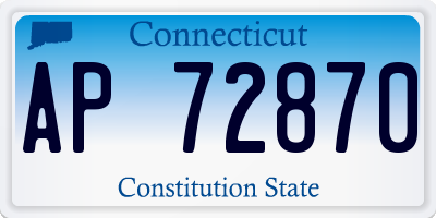 CT license plate AP72870