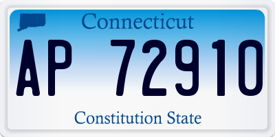 CT license plate AP72910