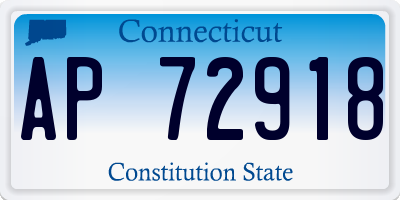 CT license plate AP72918