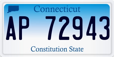 CT license plate AP72943