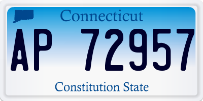 CT license plate AP72957