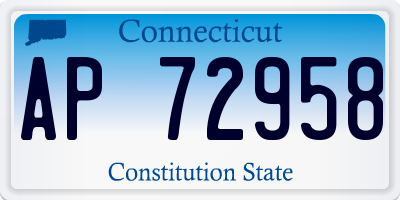 CT license plate AP72958