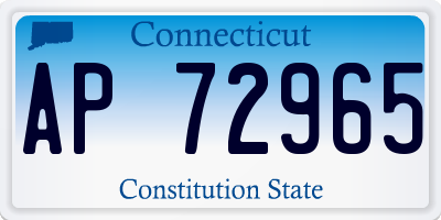 CT license plate AP72965