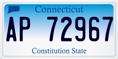 CT license plate AP72967