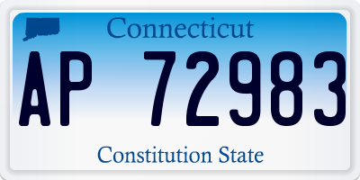 CT license plate AP72983